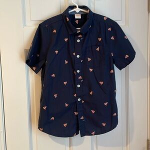 Gymboree Boys Pizza Print Button Down SS Shirt